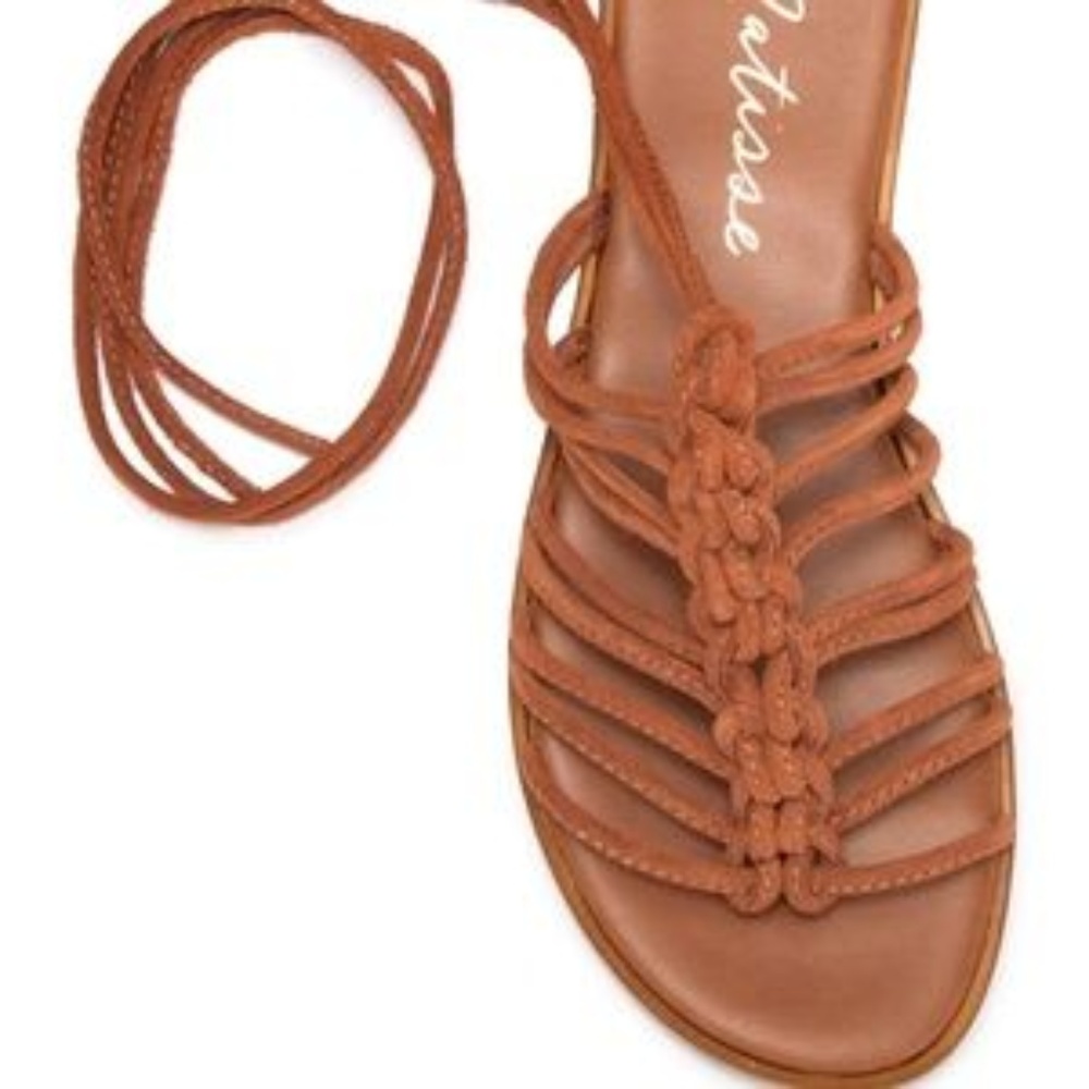 Matisse Saddle Leather Lace Up Sandals 7M - Picture 3 of 4